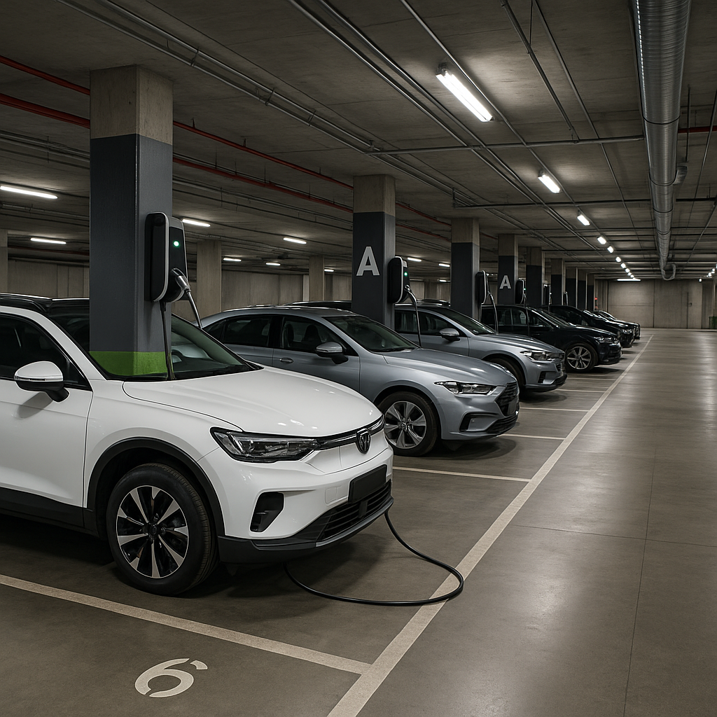 Elektroautos in Tiefgaragen